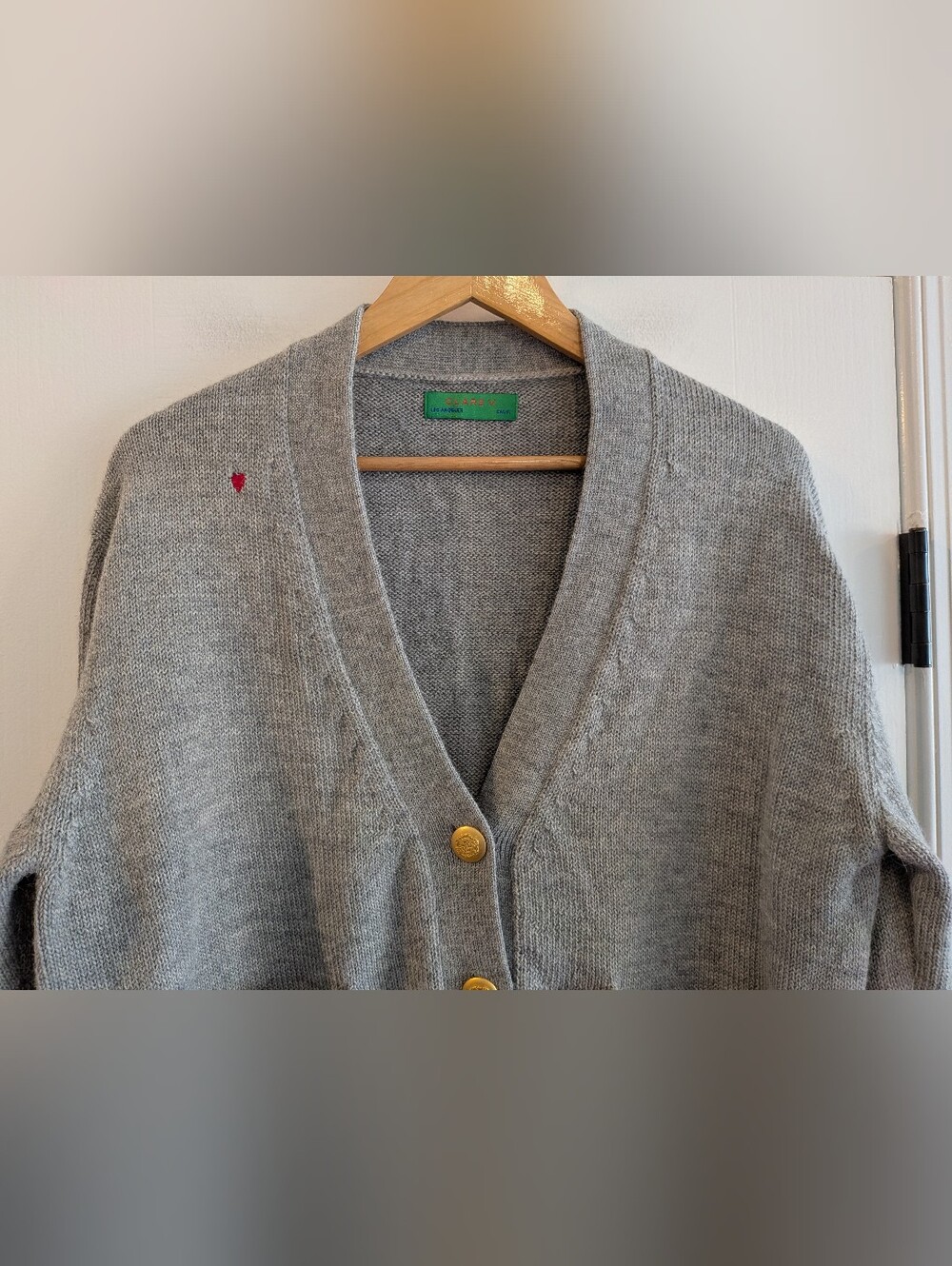 Clare V Oscar Cardigan Baby Alpaca Knit Sweater Gray Preppy Classic Size XS/S - Picture 3 of 14